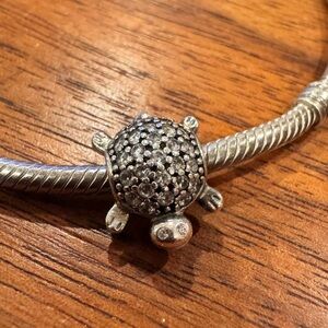 Pandora CZ Silver Turtle Charm Bracelet